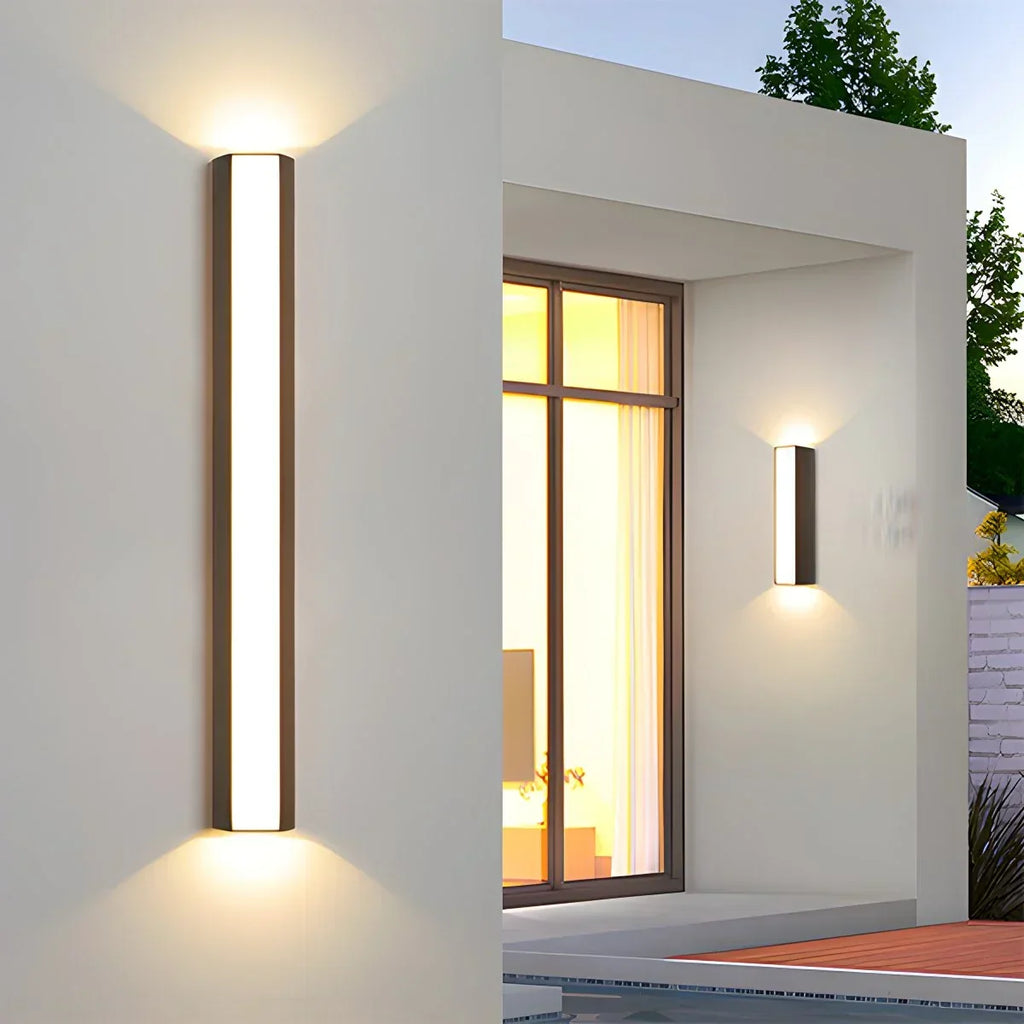 Wasserdichte LED-Wandleuchte aus Aluminium mit Lichtleiste für den Außenbereich | Desfino