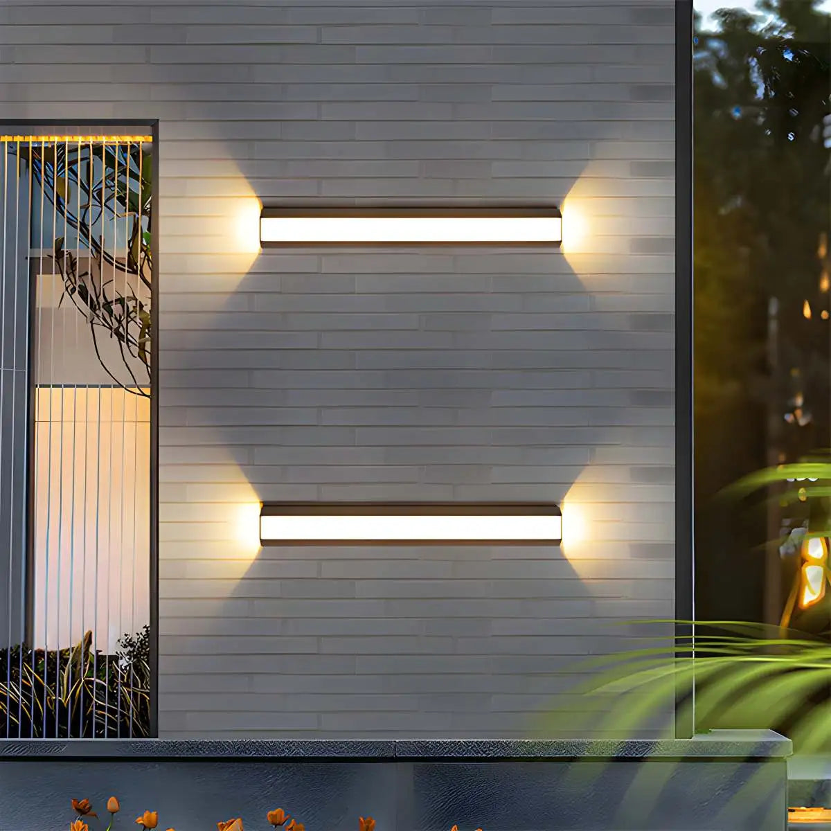 Wasserdichte LED-Wandleuchte aus Aluminium mit Lichtleiste für den Außenbereich | Desfino