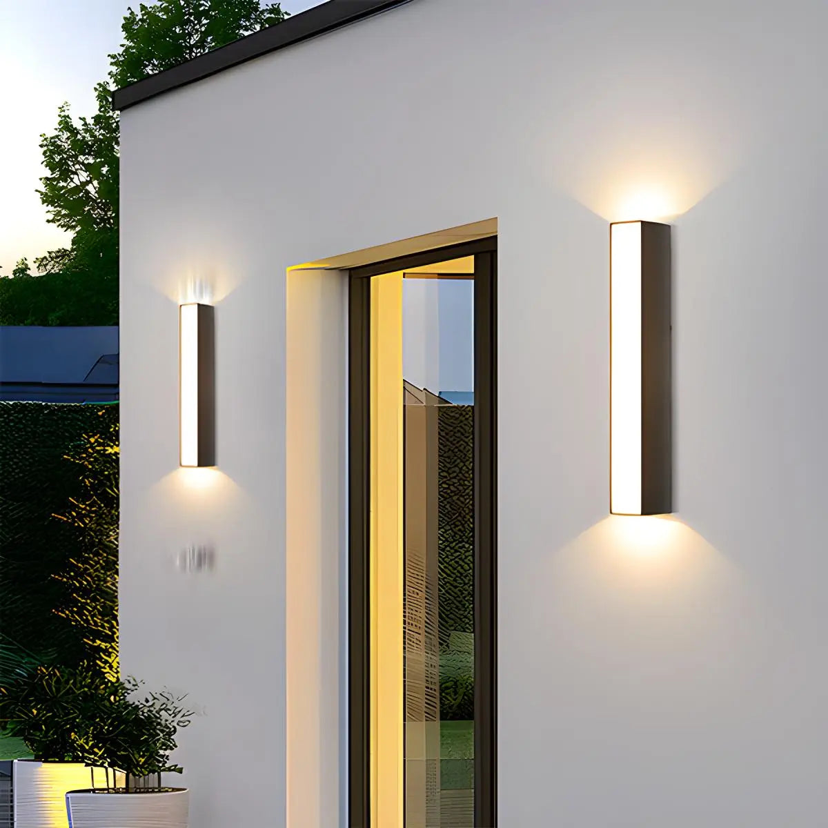 Wasserdichte LED-Wandleuchte aus Aluminium mit Lichtleiste für den Außenbereich | Desfino