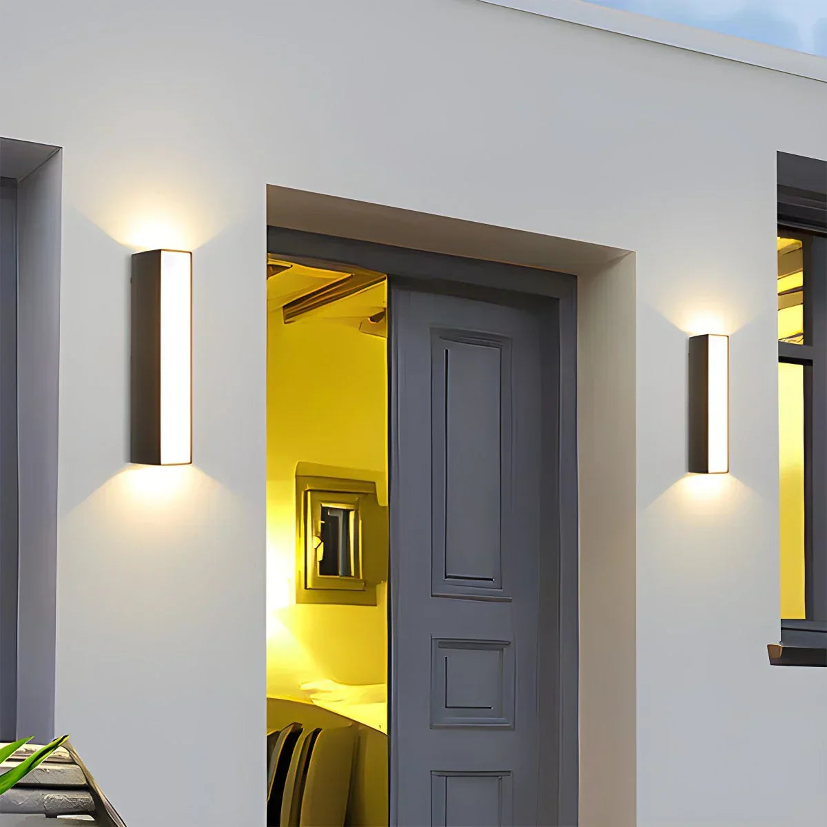 Wasserdichte LED-Wandleuchte aus Aluminium mit Lichtleiste für den Außenbereich | Desfino