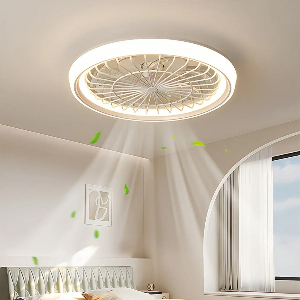 Modern Round LED Ceiling Fan Light for Bedroom | Desfino