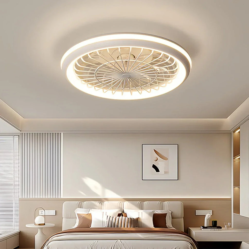 Modern Round LED Ceiling Fan Light for Bedroom | Desfino