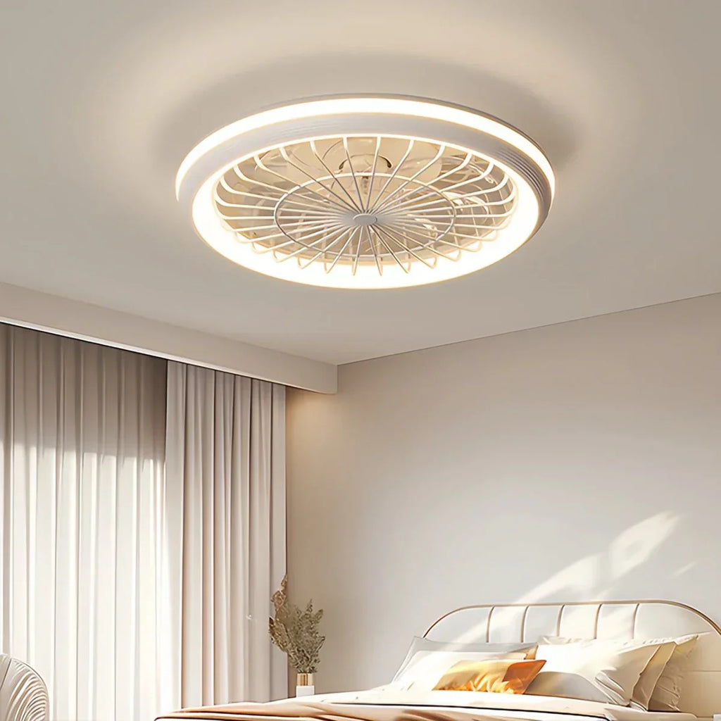 Modern Round LED Ceiling Fan Light for Bedroom | Desfino