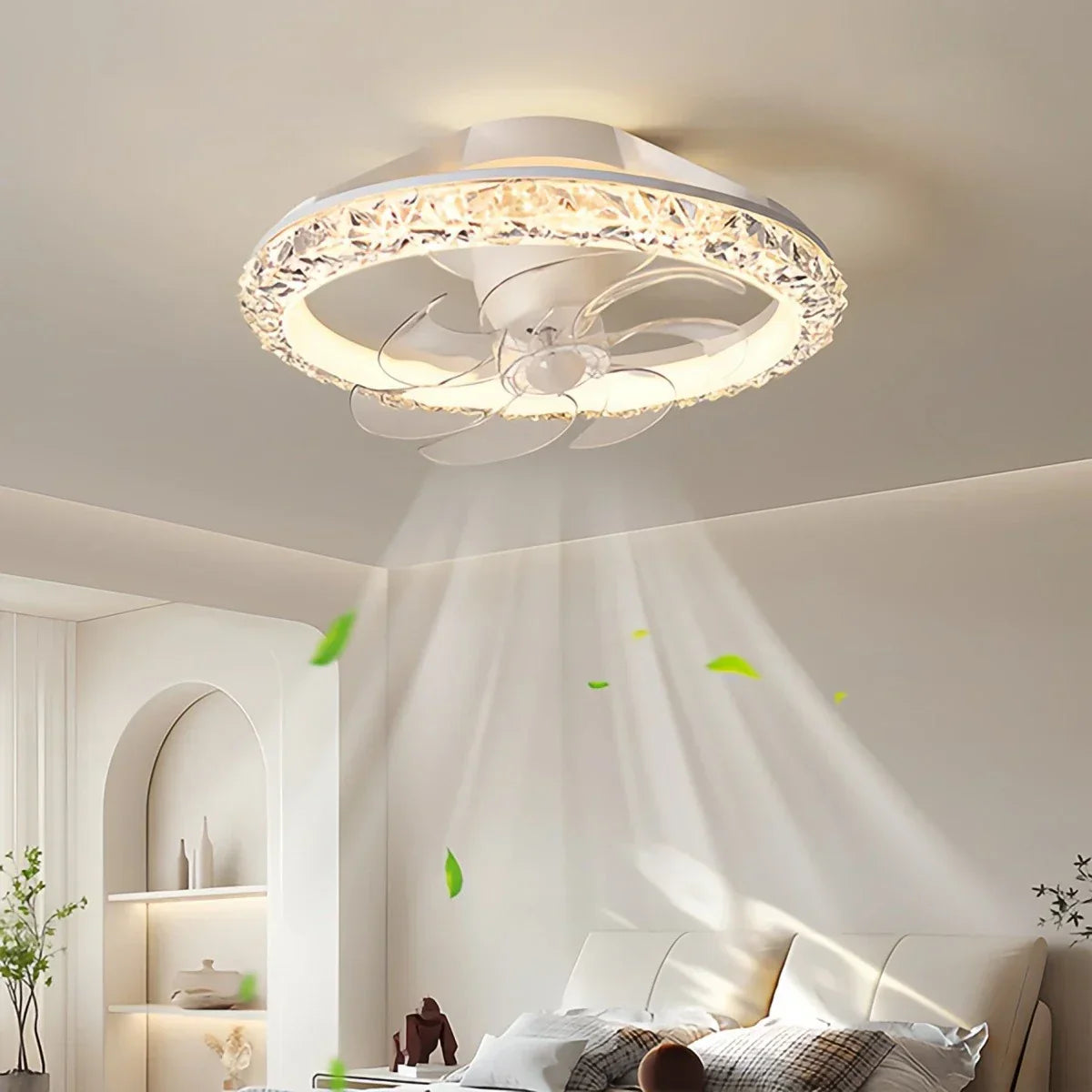 Kreative runde LED-Deckenventilatorleuchte | Desfino