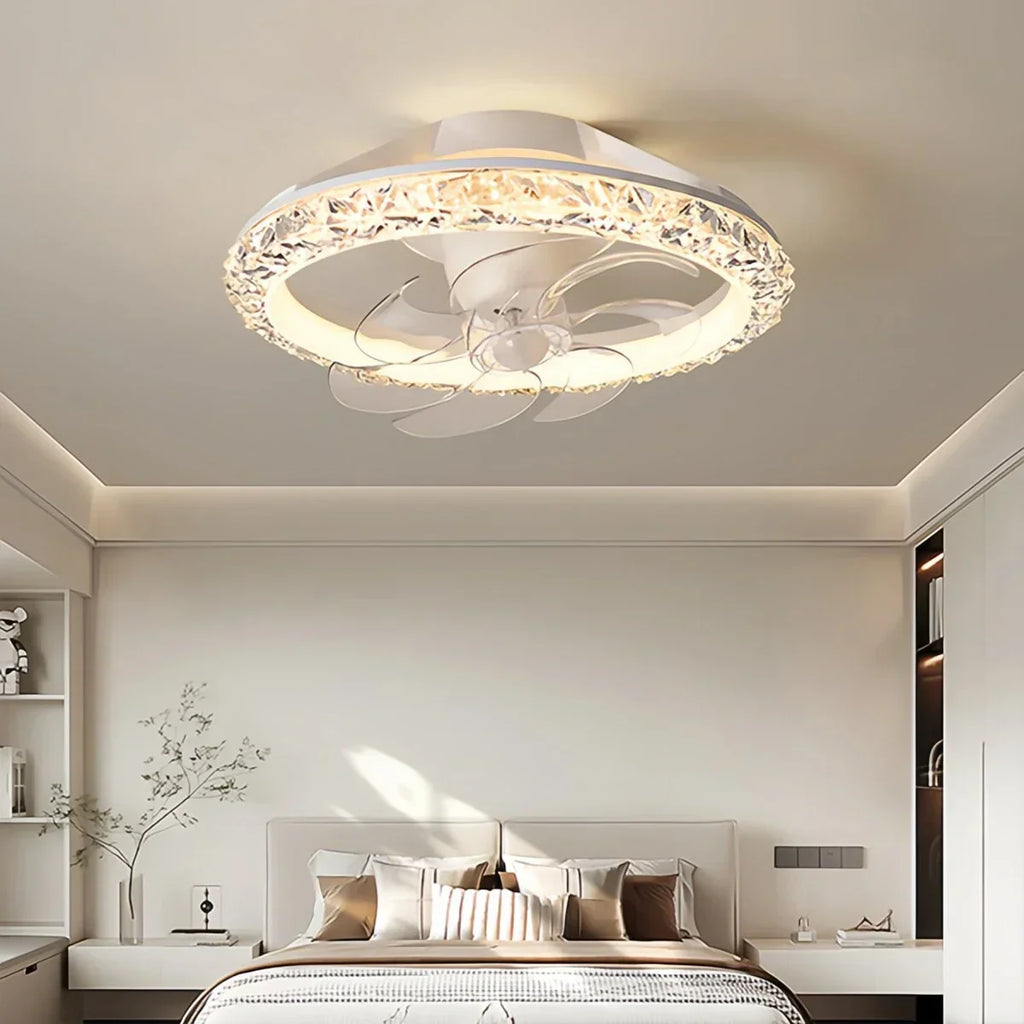 Kreative runde LED-Deckenventilatorleuchte | Desfino