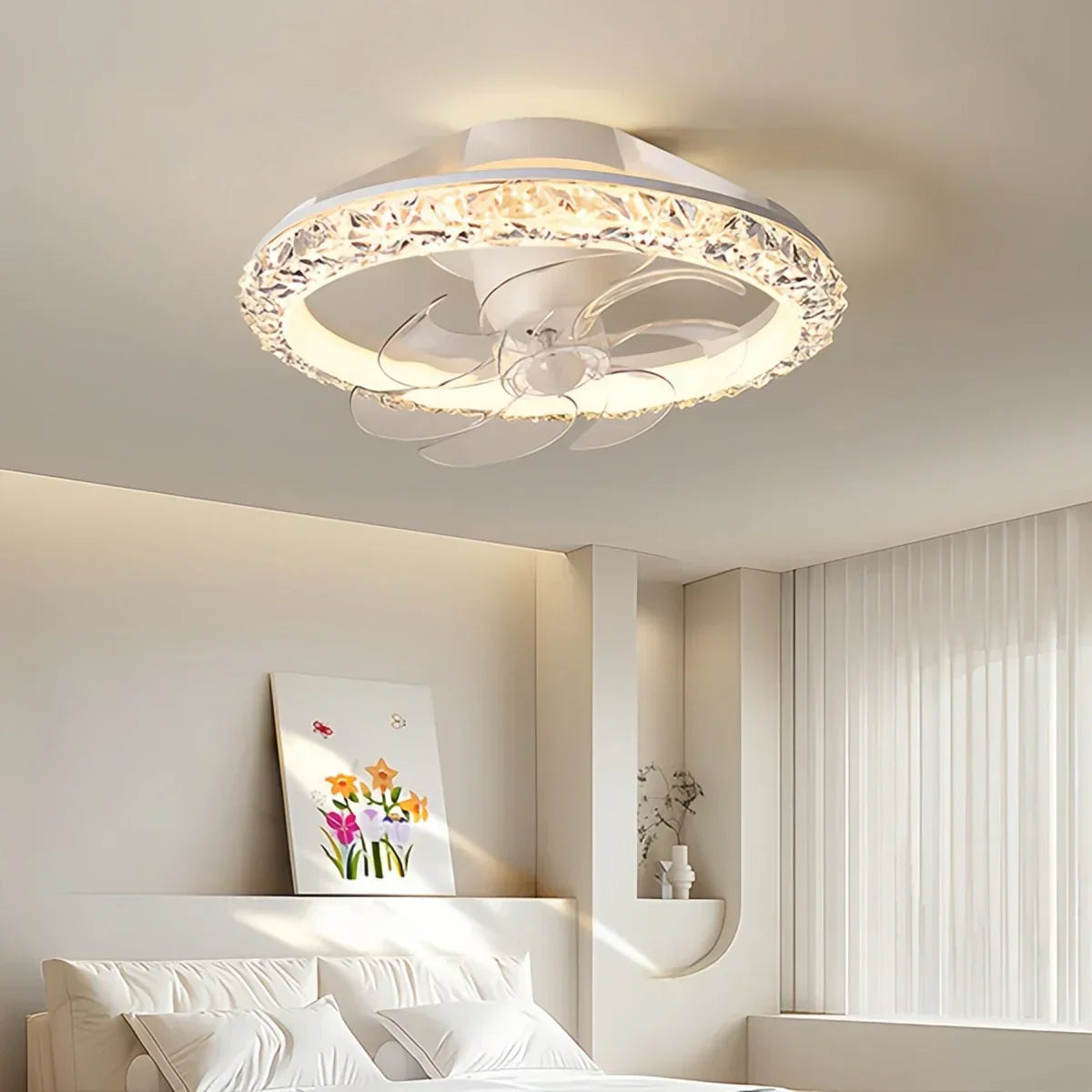 Kreative runde LED-Deckenventilatorleuchte | Desfino