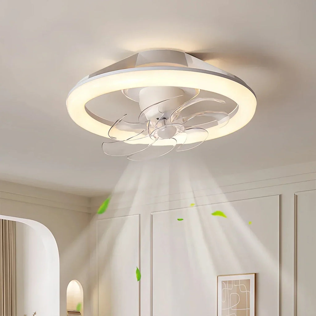 Kreative runde LED-Deckenventilatorleuchte | Desfino