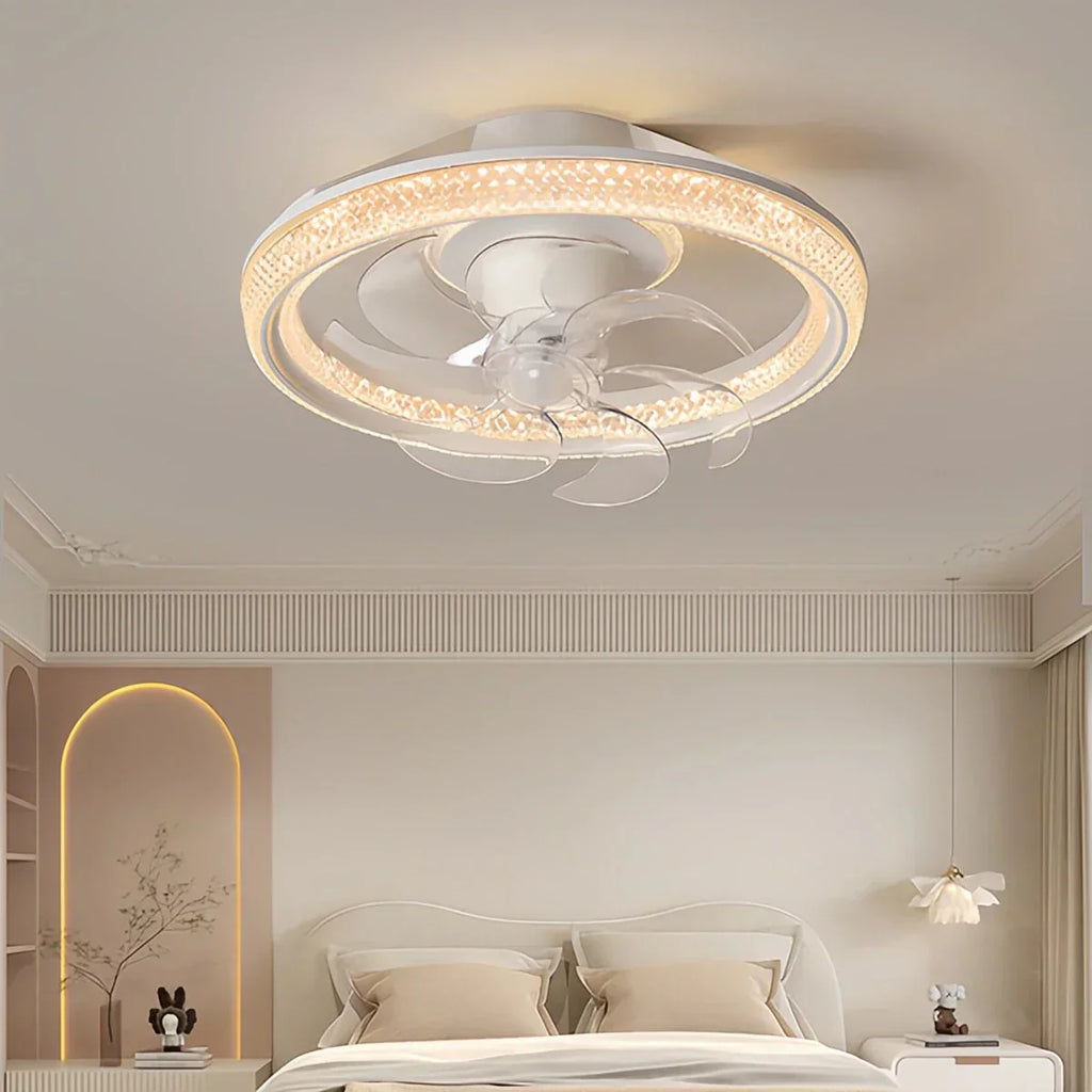 Kreative runde LED-Deckenventilatorleuchte | Desfino
