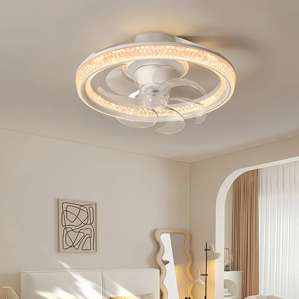 Kreative runde LED-Deckenventilatorleuchte | Desfino