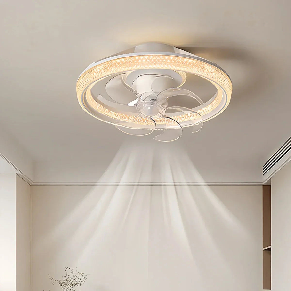 Kreative runde LED-Deckenventilatorleuchte | Desfino