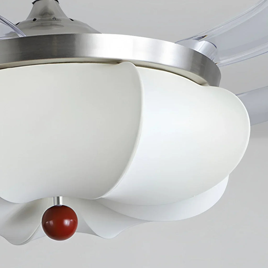 Retro-Deckenventilator mit Stoffschirm und Licht für das Esszimmer | Desfino