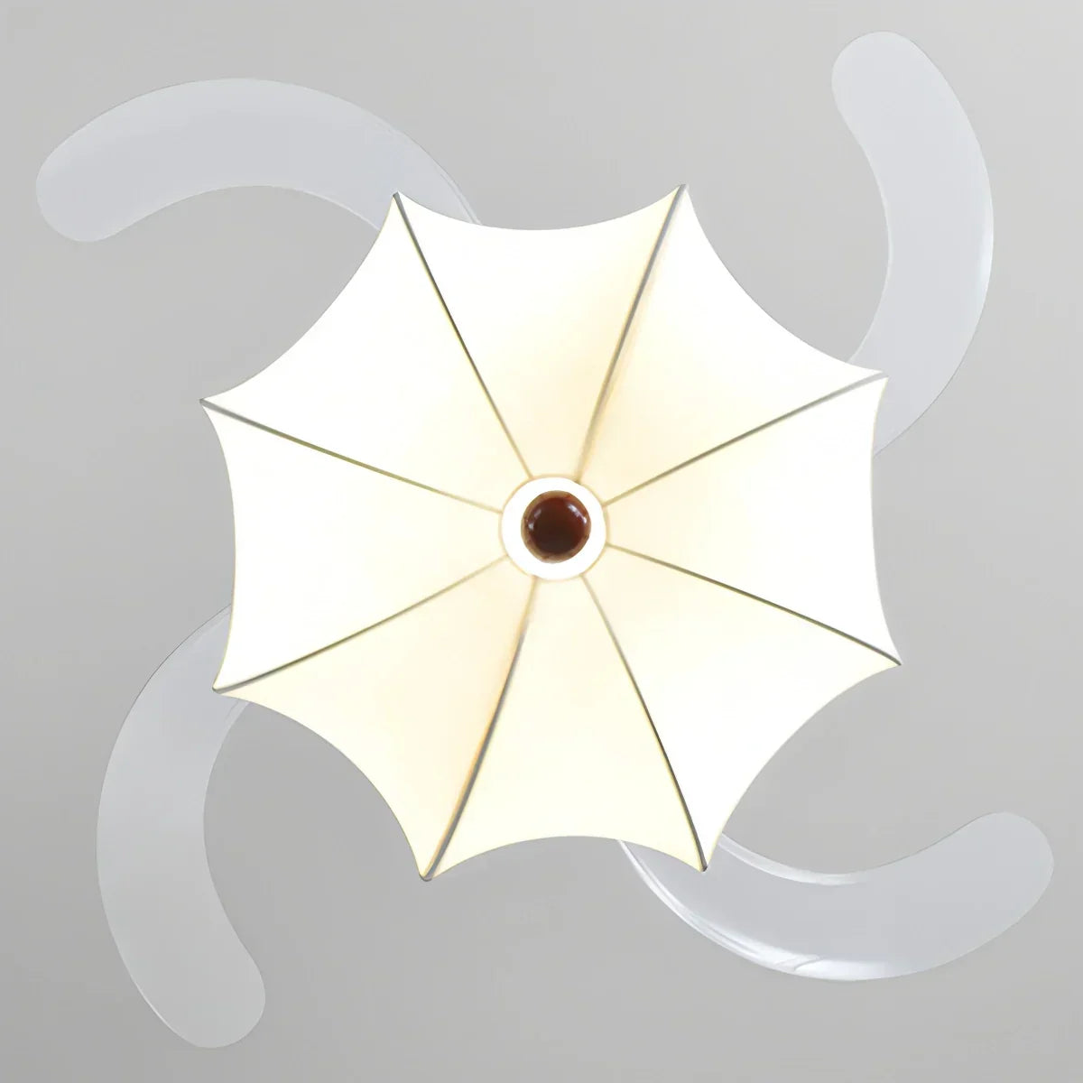 Retro-Deckenventilator mit Stoffschirm und Licht für das Esszimmer | Desfino