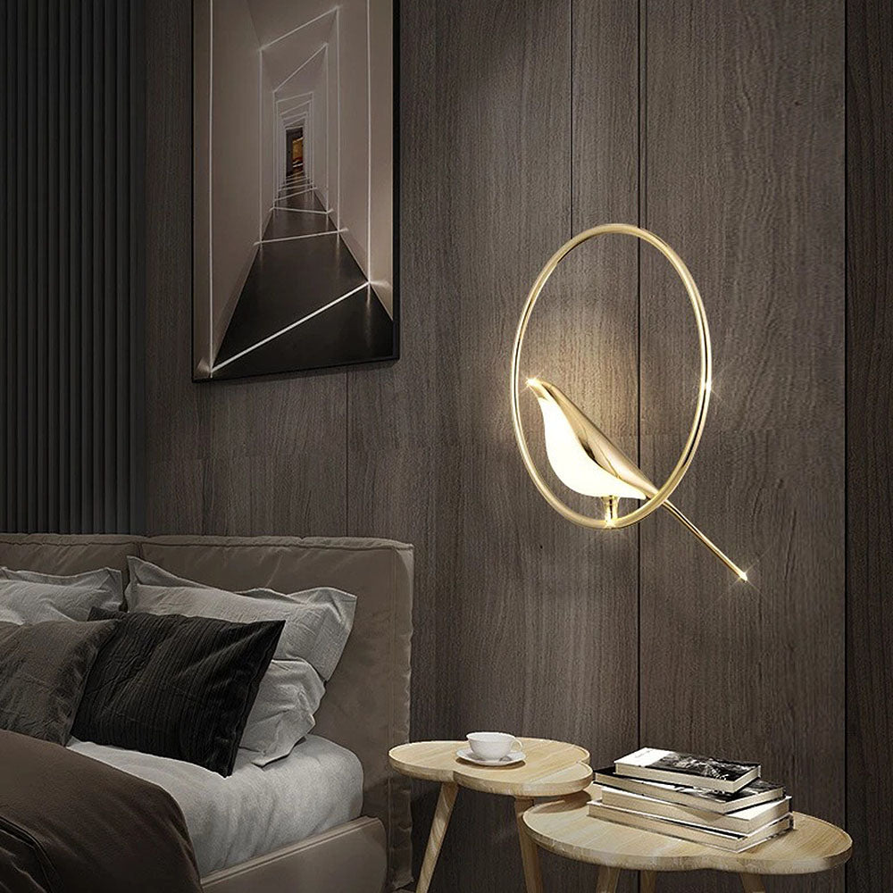 LumenBird Circle LED Pendant Lamp — Artistic Bird Design - Desfino