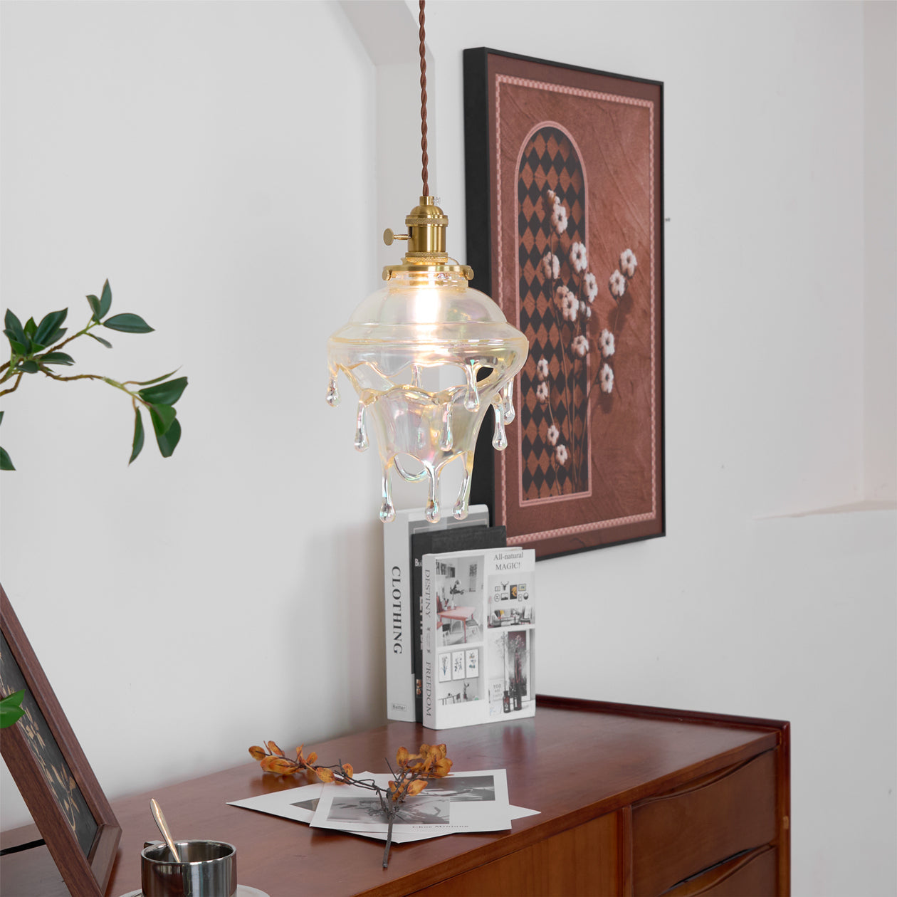 Water Droplets Resin Pendant Lamp for Bedside | Desfino