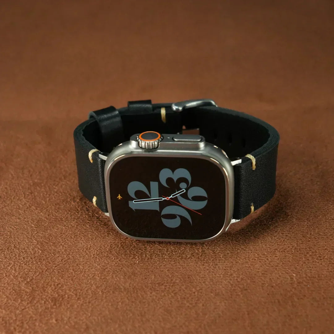 Marlo-læderrem til Apple Watch — bred og kraftig profil - Desfino