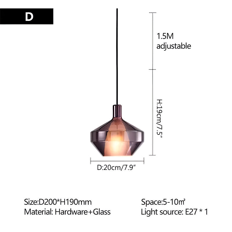 Moderne minimalistische LED-Glaspendelleuchte für die Küche | Desfino