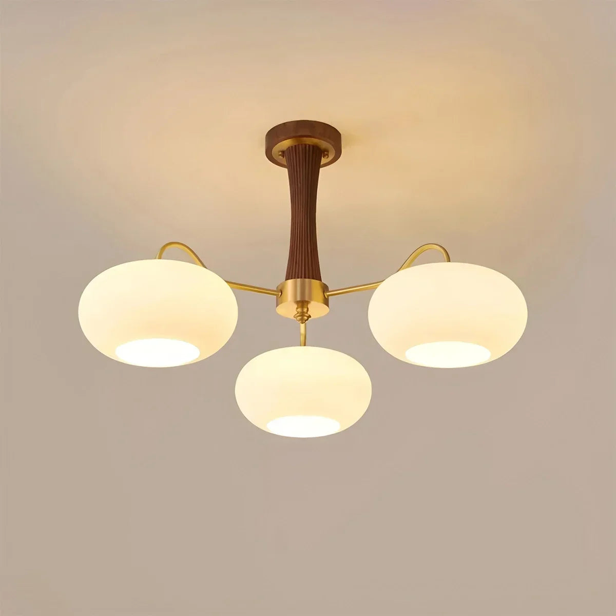 Brass Wooden Persimmon Chandelier | Desfino