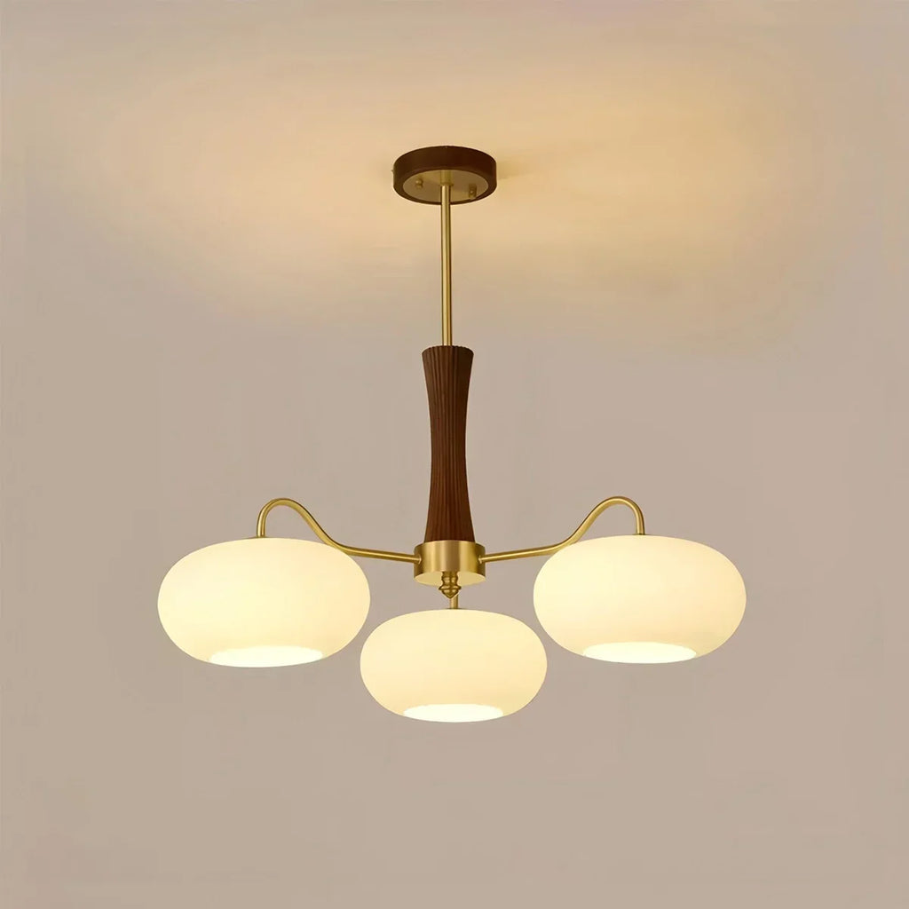 Brass Wooden Persimmon Chandelier | Desfino