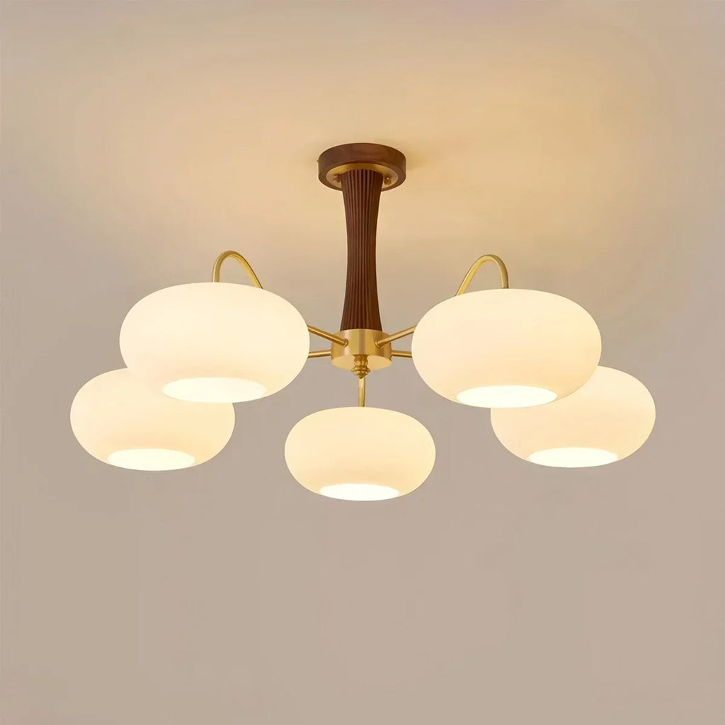 Brass Wooden Persimmon Chandelier | Desfino