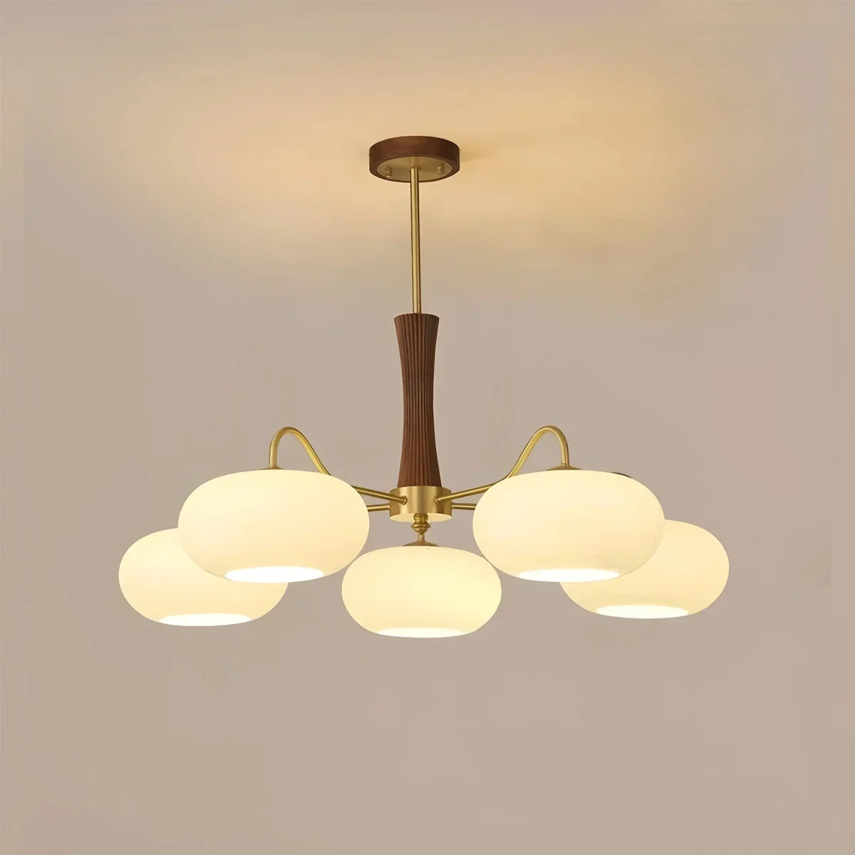 Brass Wooden Persimmon Chandelier | Desfino