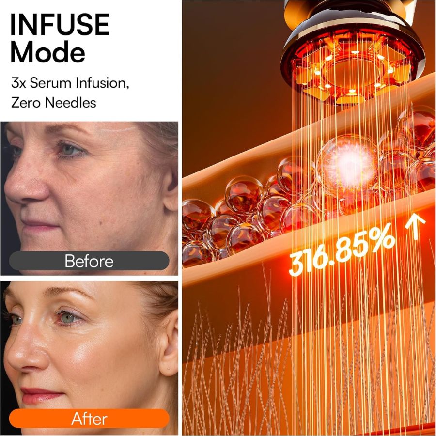 Elevador Facial e do Pescoço LuminaSculpt — Dispositivo de Luz Vermelha 3-em-1 sem Fios - Desfino