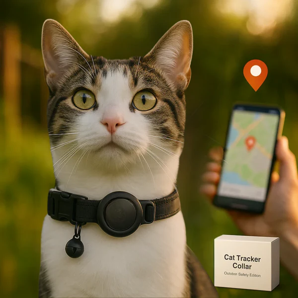 Collier réfléchissant pour chat à ouverture rapide - support réglable pour traceur GPS - Desfino