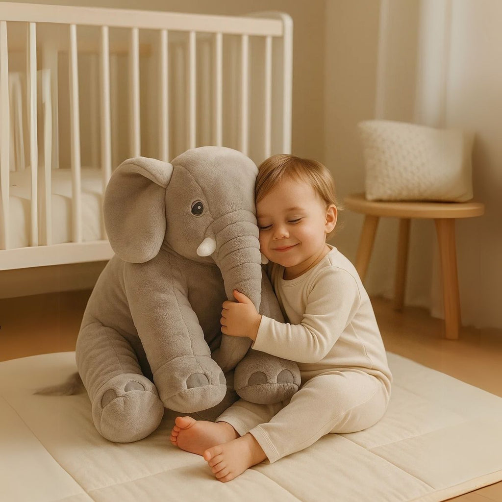 Almohada de peluche para abrazar con forma de elefante SnugPhant — Compañero de felpa suave - Desfino