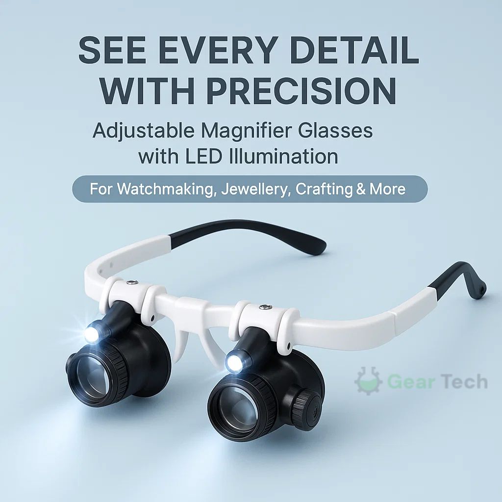 Okulary powiększające LED ClariVue - 8x/15x/23x, regulowana jasność - Desfino