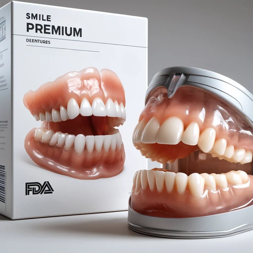 LumaDent Custom Full Dentures — Ivory & White, Personalized Fit - Desfino