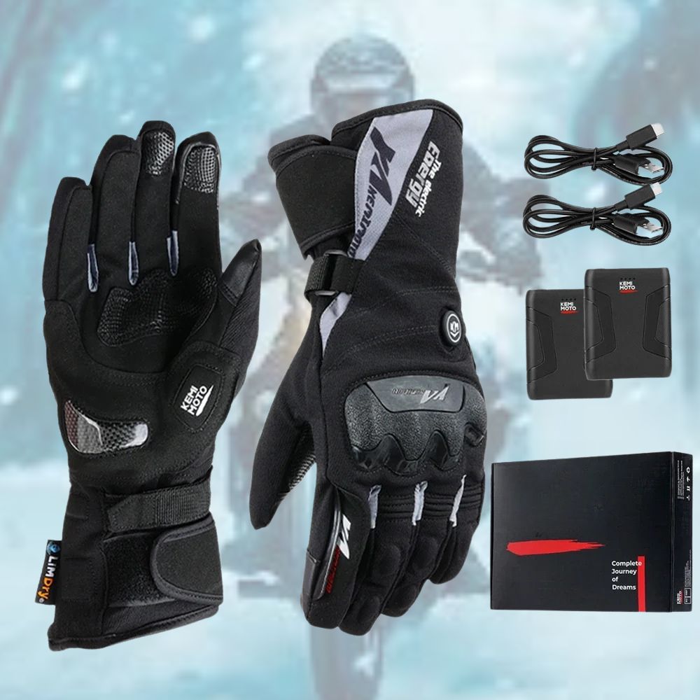 VeloWarm USB-aufladbare beheizte Motorradhandschuhe — 3 Heizstufen - Desfino