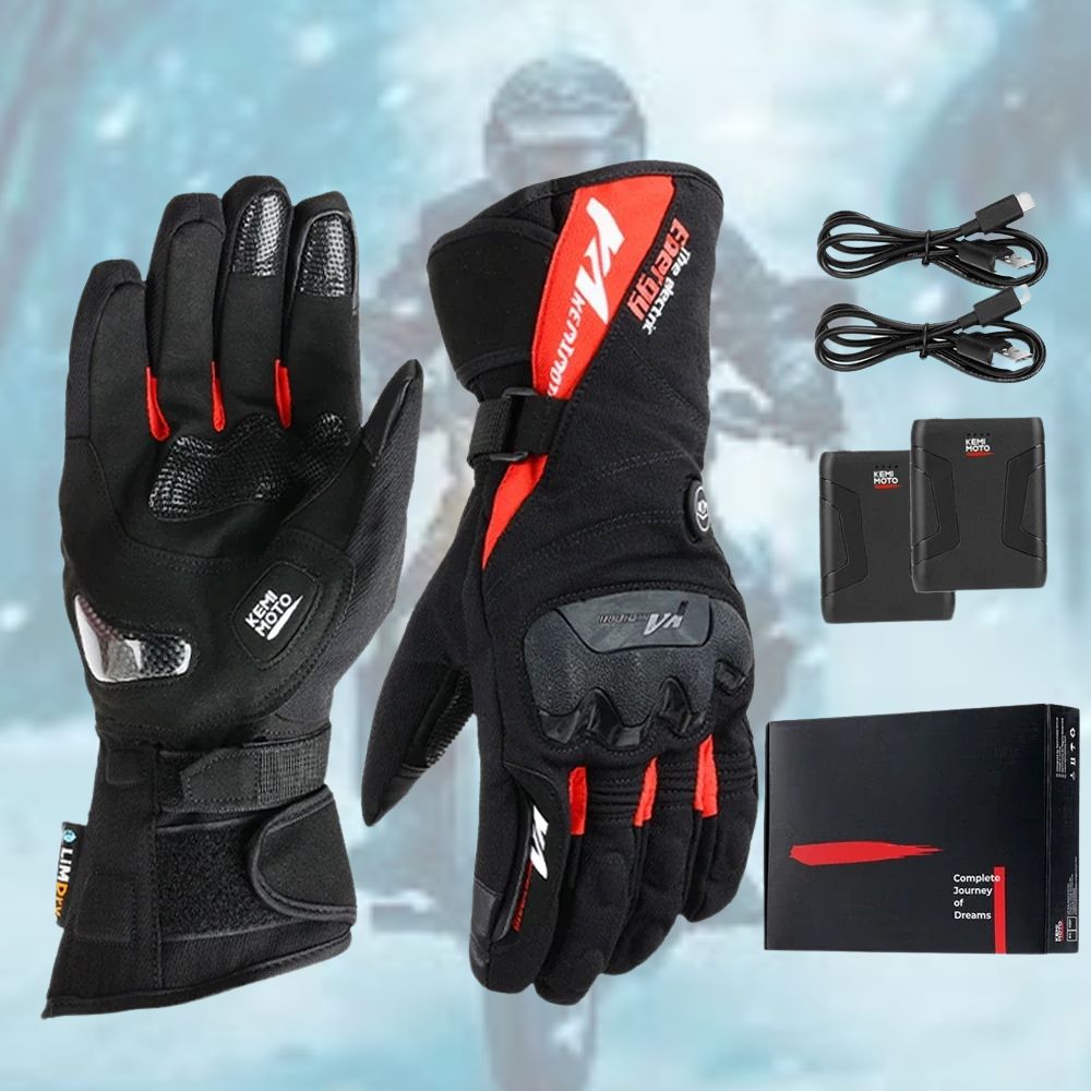 VeloWarm USB-aufladbare beheizte Motorradhandschuhe — 3 Heizstufen - Desfino
