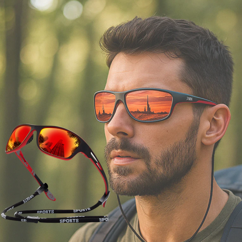 Polariserte sportsbriller for menn med UV400 — reduksjon av blending - Desfino