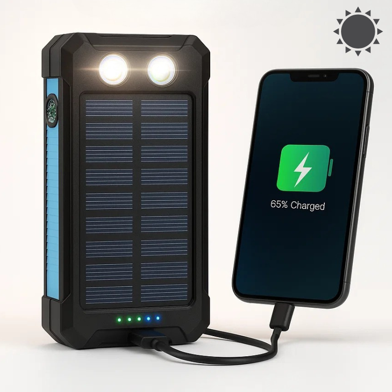 بنك طاقة شمسي Terralux بسعة 500000mAh — شاحن محمول مقاوم للماء - Desfino