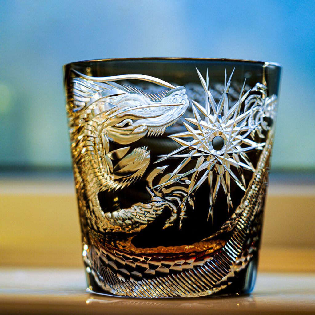 Takumi Soaring Dragon-whiskyglas — håndlavet krystalbund, gaveæske - Desfino