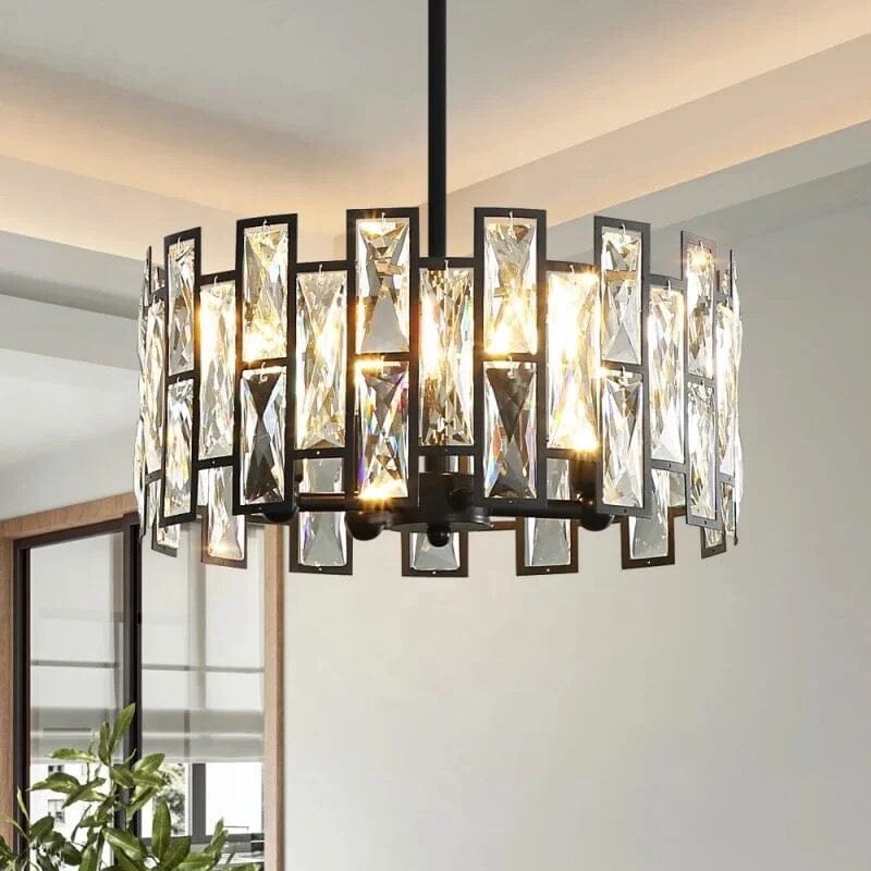 Lunara Crystal Pendant Light — Stainless Steel LED Fixture - Desfino