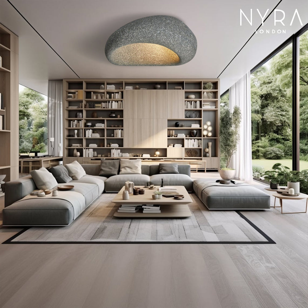 Tenzai Wabi-Sabi Ceiling Light — E27 Surface-Mount Fixture - Desfino