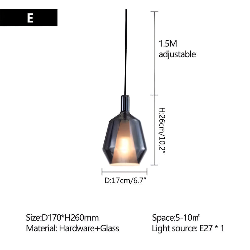Moderne minimalistische LED-Glaspendelleuchte für die Küche | Desfino