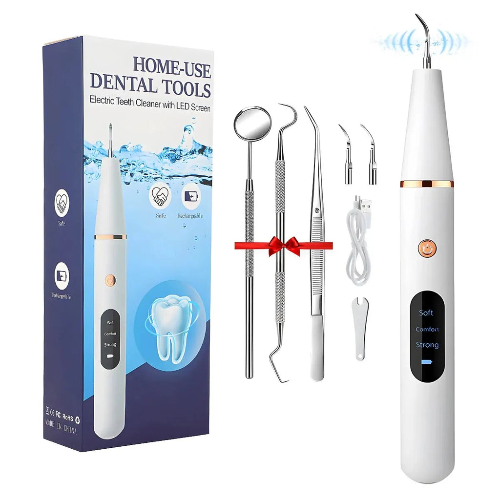 SonicDent 38 kHz Ultrasonic Teeth Cleaner — LED Light, USB Rechargeable - Desfino