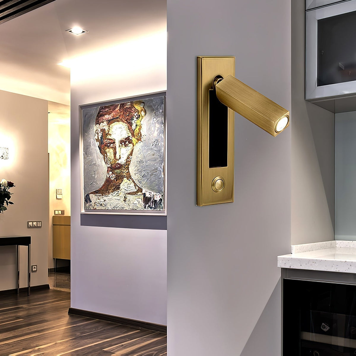 Applique murale LED encastrée NexaWall pour chevet - Minimaliste et peu encombrante - Desfino