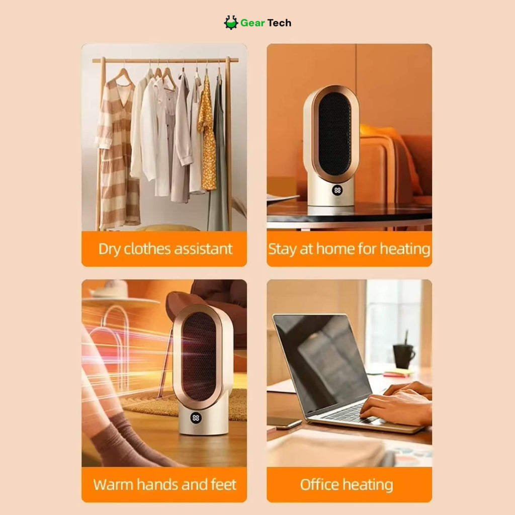 Tichý pokojový ohřívač ThermaLite — kompaktní, energeticky úsporné vytápění - Desfino