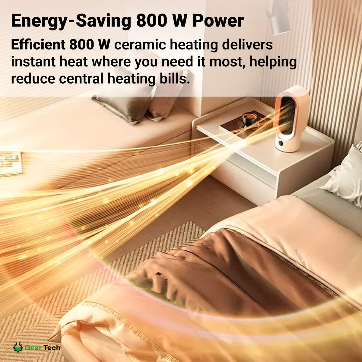 Tichý pokojový ohřívač ThermaLite — kompaktní, energeticky úsporné vytápění - Desfino