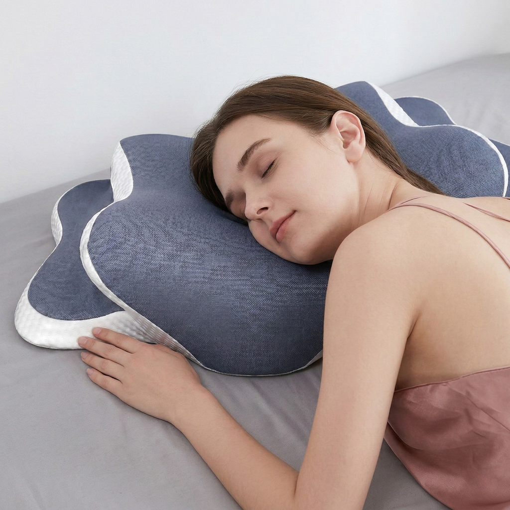 Muotoiltu memory foam -niskatyyny – kylki- ja vatsamakuulla nukkuville - Desfino