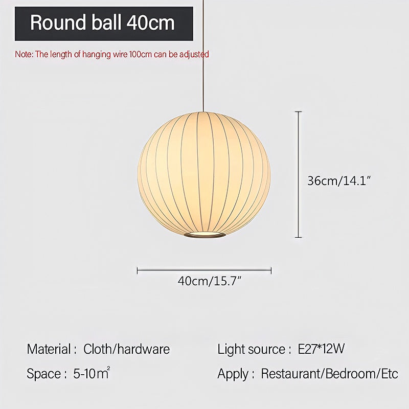 Vintage-LED-Pendelleuchte aus Seide in Laternenform | Desfino