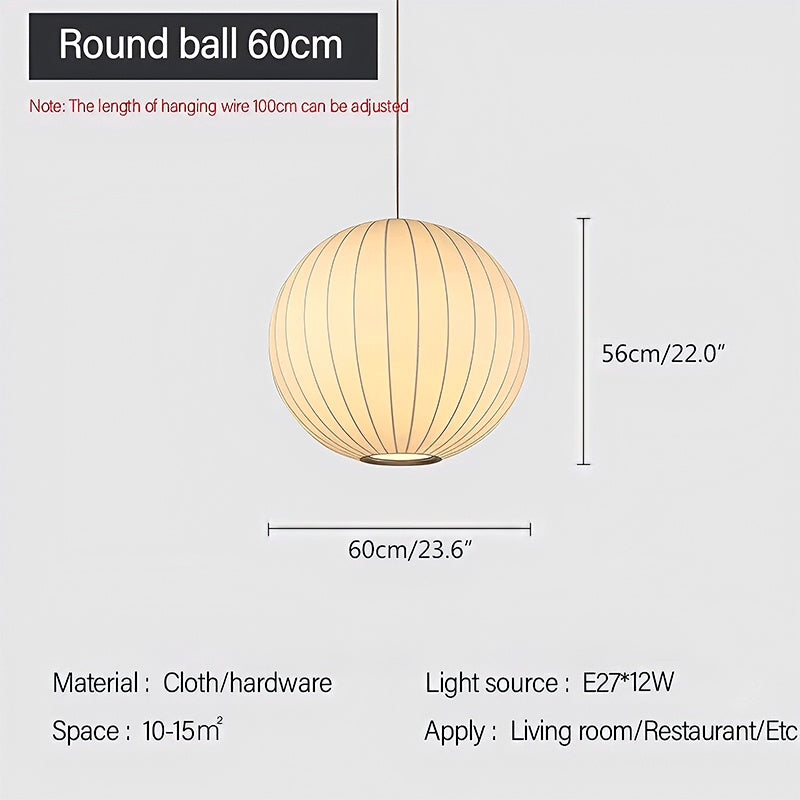 Vintage-LED-Pendelleuchte aus Seide in Laternenform | Desfino