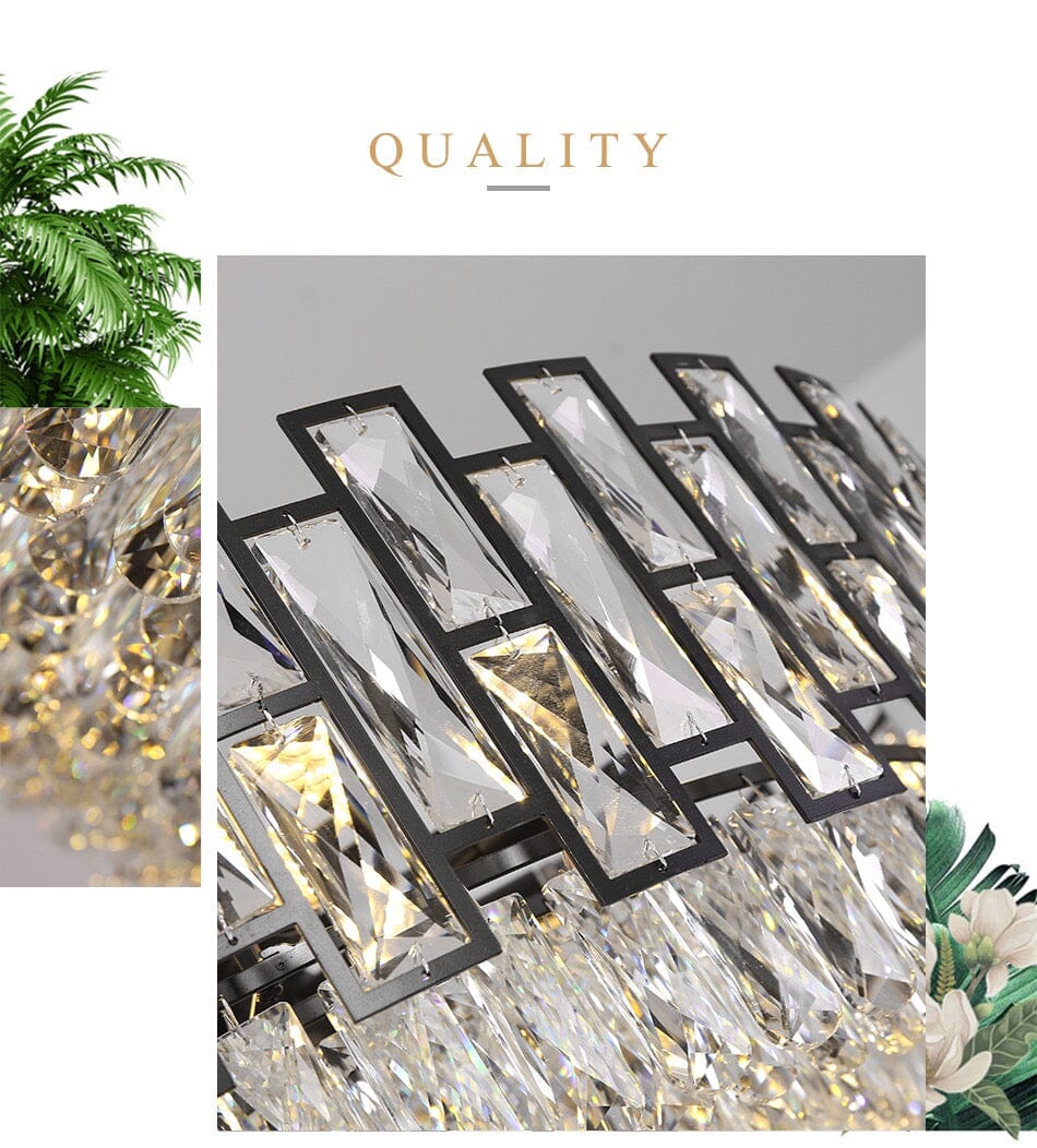 Lunara Crystal Pendant Light — Stainless Steel LED Fixture - Desfino