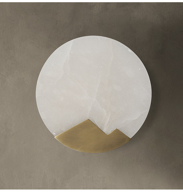 Applique LED in marmo Luma — design nordico minimalista, paralume rotondo | Desfino
