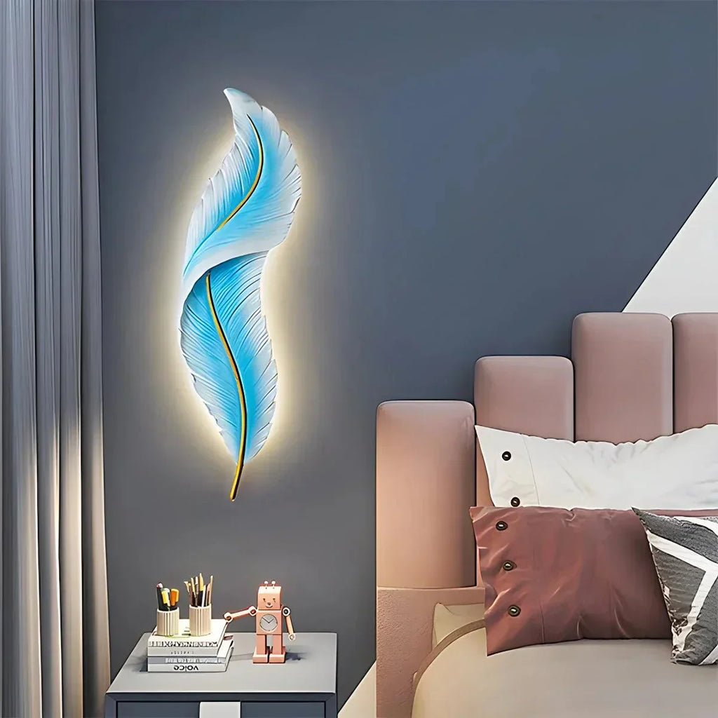 Feather Wall Lamp for Bedroom Living Room | Desfino
