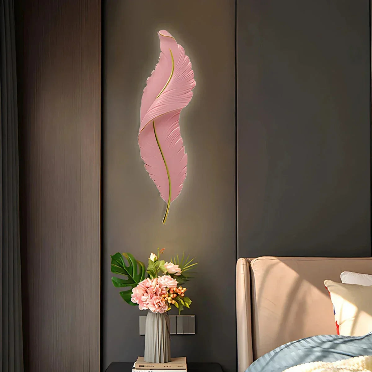 Feather Wall Lamp for Bedroom Living Room | Desfino
