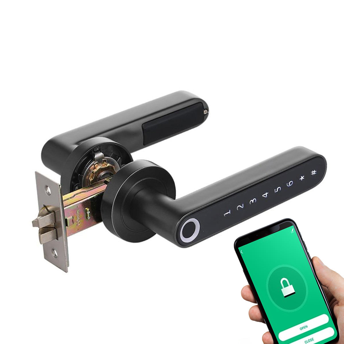 Serratura smart per porta con impronta digitale HomeGuard — Accesso tramite app mobile | Desfino