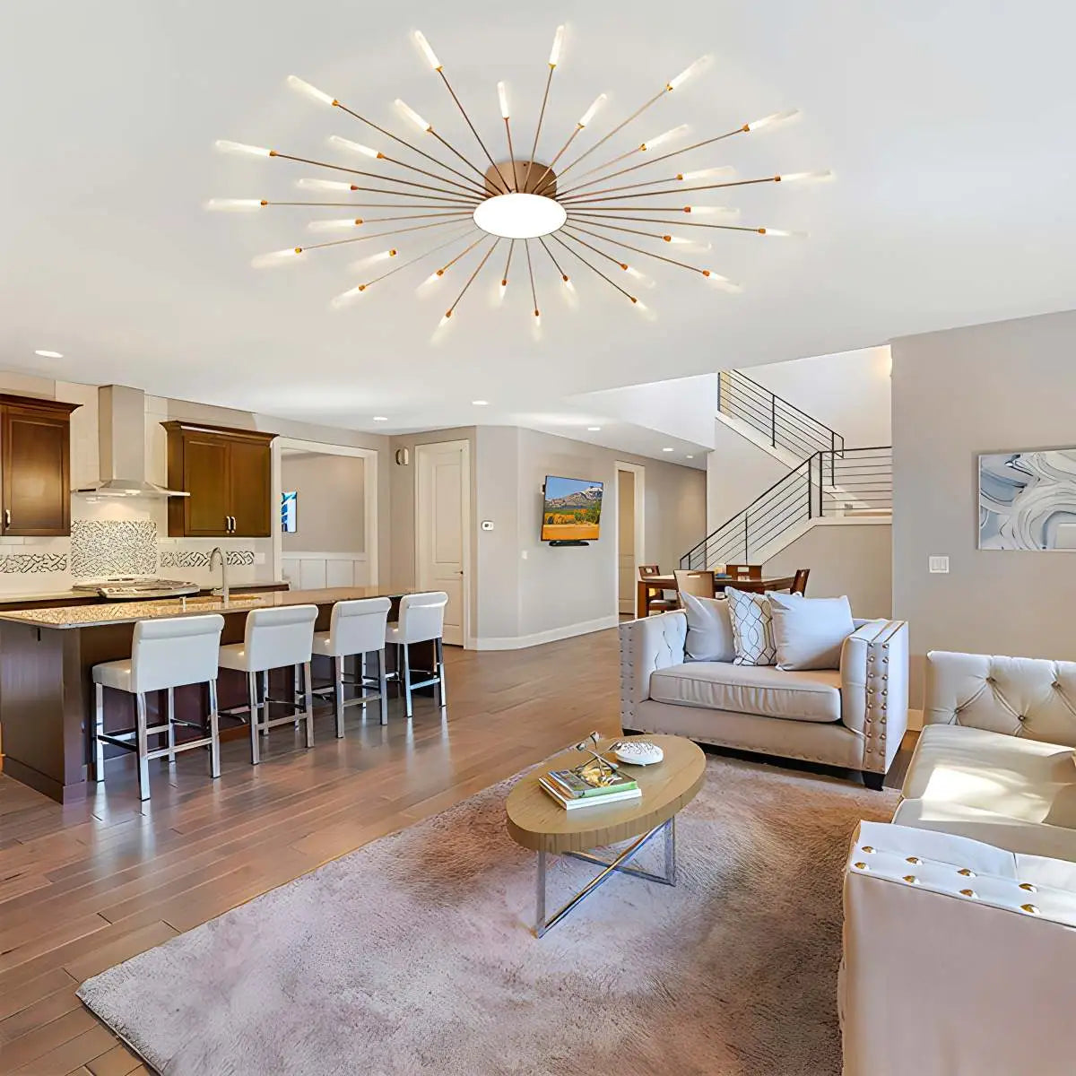 Fireworks Swirl Ceiling Light for Living Room | Desfino